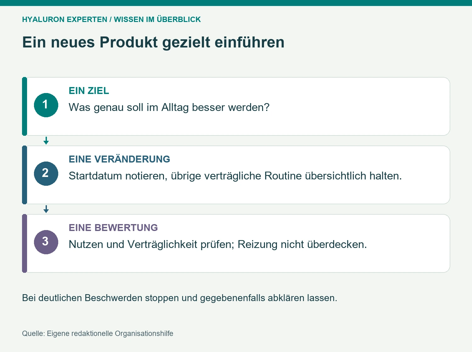 Plan für die Einführung eines neuen Pflegeprodukts